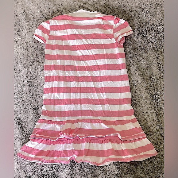 NWOT Girls ruffle U.S. Polo pink and white dress - Picture 3 of 8